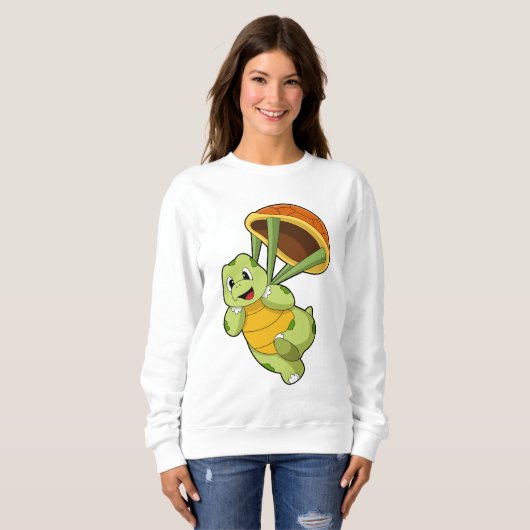 Turtle with Shell as Skydiver Sweatshirt (Vorne ganz)