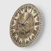 Turtle Wooden Wall Clock Große Wanduhr (Winkel)