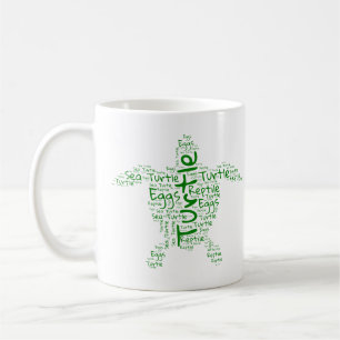 Turtle Word Cloud - Einzigartiges Geschenk Kaffeetasse