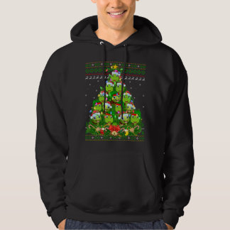 Turtle Xmas Licht Baum Santa Turtle Ugly Christ Hoodie