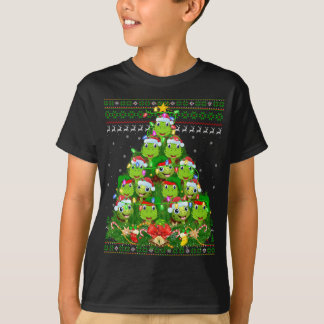 Turtle Xmas Licht Baum Santa Turtle Ugly Christ T-Shirt