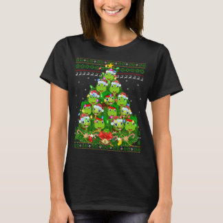 Turtle Xmas Licht Baum Santa Turtle Ugly Christ T-Shirt