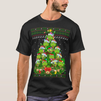 Turtle Xmas Licht Baum Santa Turtle Ugly Christ T-Shirt