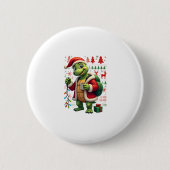 Turtle Xmas Lights Ugly Santa Turtle Christmas Tan Button (Vorderseite)