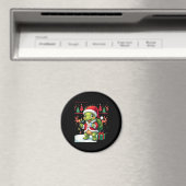 Turtle Xmas Lights Ugly Santa Turtle Christmas Tan Magnet (In Situ (Geschirrspüler))