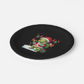 Turtle Xmas Lights Ugly Santa Turtle Christmas Tan Pappteller (Schrägansicht)