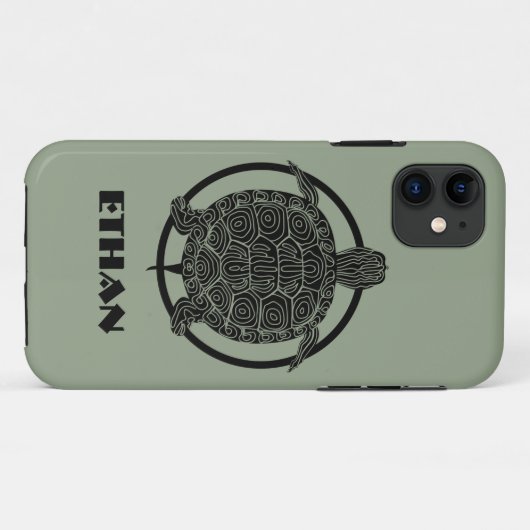 Turtle Zeichn - Wildlife Circle Series Case-Mate iPhone Hülle (Rückseite (Horizontal))