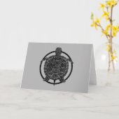 Turtle Zeichn - Wildlife Circle Series Karte (Gelbe Blume)