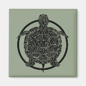 Turtle Zeichn - Wildlife Circle Series Magnet (Vorne)