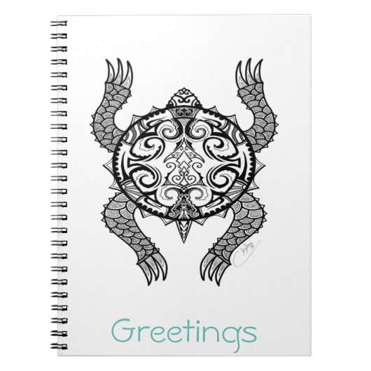 Turtle Zeichnend Notizblock (Vorderseite)