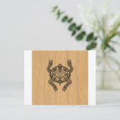 Turtle Zeichnend Postkarte (Stehend Vorderseite)