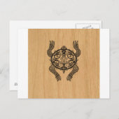 Turtle Zeichnend Postkarte (Vorne/Hinten)
