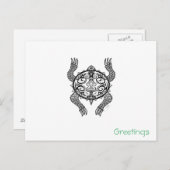 Turtle Zeichnend Postkarte (Vorne/Hinten)