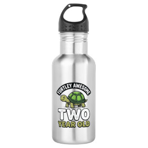 Turtle Zwei Jahre alte Geburtstags Vintage Gravur Edelstahlflasche