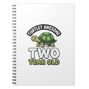 Turtle Zwei Jahre alte Geburtstags Vintage Gravur  Notizblock