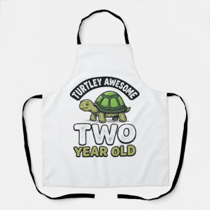 Turtle Zwei Jahre alte Geburtstags Vintage Gravur Schürze