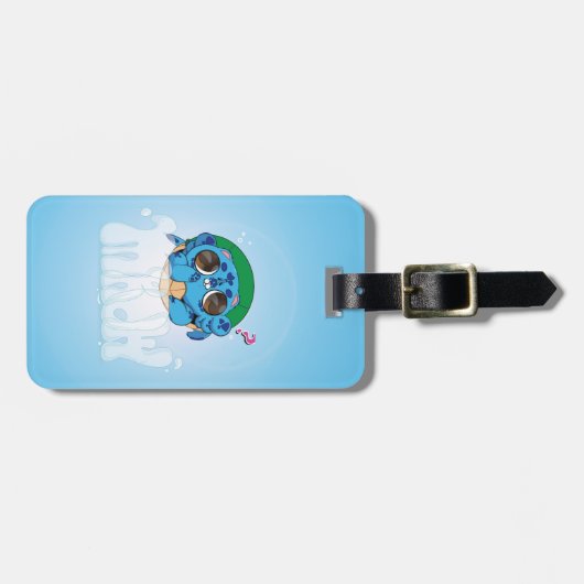 Turtlecat Graffiti Bubble's Mrow? Gepäckanhänger (Vorderseite horizontal)