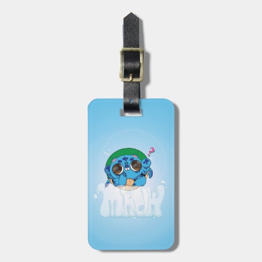 Turtlecat Graffiti Bubble's Mrow? Gepäckanhänger (Vorderseite vertikal)