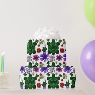 Turtles Blumenmuster Geschenkpapier