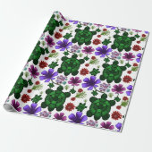 Turtles Blumenmuster  Geschenkpapier (Ungerollt)