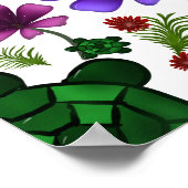 Turtles Blumenmuster  Poster (Ecke)