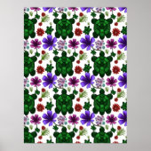 Turtles Blumenmuster  Poster (Vorne)