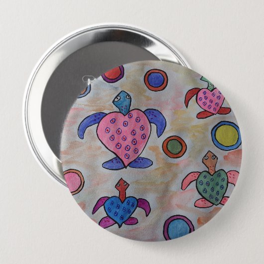 Turtles & Circles-Abzeichen Button (Vorne & Hinten)