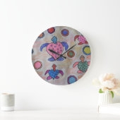 Turtles & Circles Clock Große Wanduhr (Zuhause)