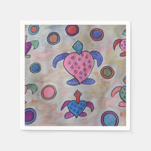 Turtles & Circles Paper Napkins Serviette (Vorderseite)