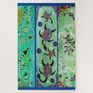 TURTLES & DOLPHINEN ABORIGINAL ART PUZZLE