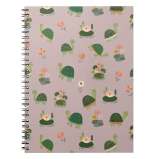 Turtles & Lily Pads on Light Gray-Pink Notizblock