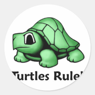 Turtles Regel! Runder Aufkleber