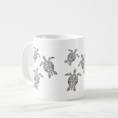 Turtles Stamm Tattoo Schwarzes Küstentier Kaffeetasse (Vorderseite Links)