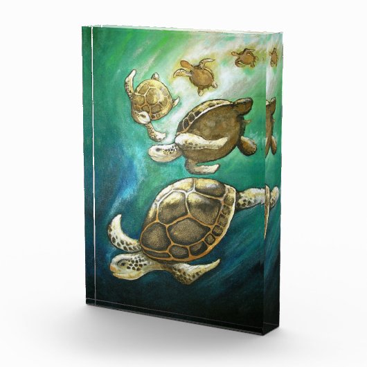 Turtles Sunlight Swim Fotoblock (Rechts)