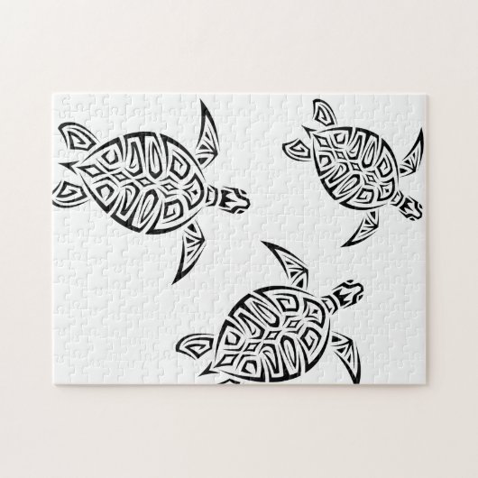 Turtles Tribal Tatoo Animal Puzzle (Horizontal)