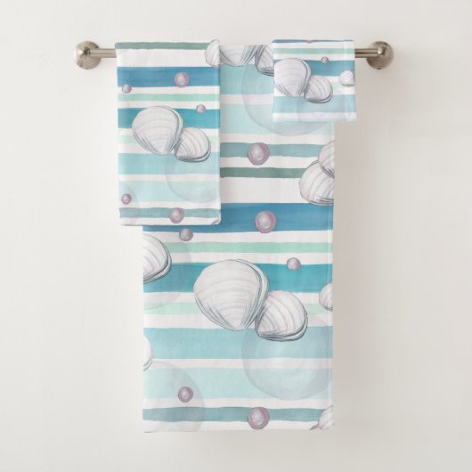 Turtles Watercolor Pattern Badhandtuch Set (Insitu)