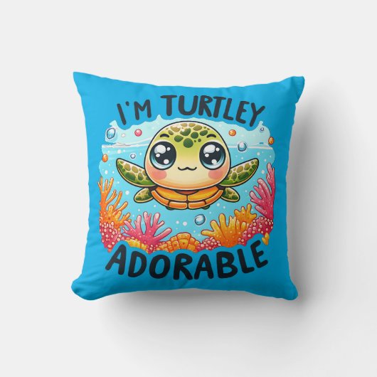 "Turtley Adorable" Kissen (Vorderseite)