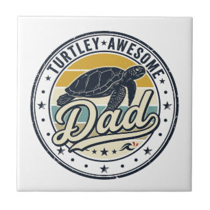 Turtley Awesome Papa Vintage Turtle Shirt Design_1 Fliese