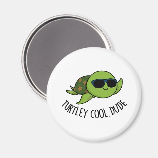 Turtley Cool Dude Funny Turtle Pun Magnet (Vorderseite/Rückseite)