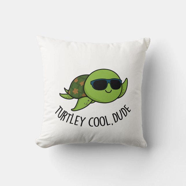 Turtley Cool Typ Funny Turtle Pub Kissen (Vorderseite)