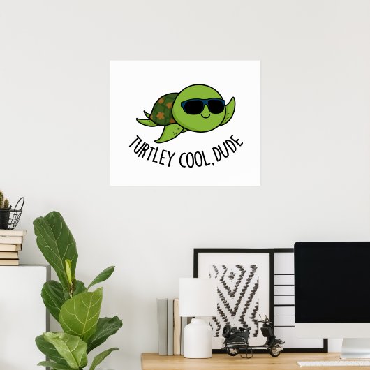 Turtley Cool Typ Funny Turtle Pub Poster (Heimbüro)