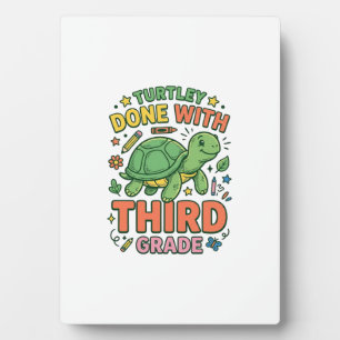 Turtley Fertig mit der dritten Klasse Turtle-Schul Fotoplatte