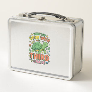 Turtley Fertig mit der dritten Klasse Turtle-Schul Metall Brotdose