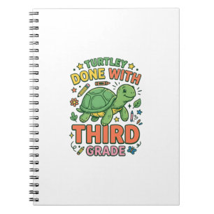 Turtley Fertig mit der dritten Klasse Turtle-Schul Notizblock