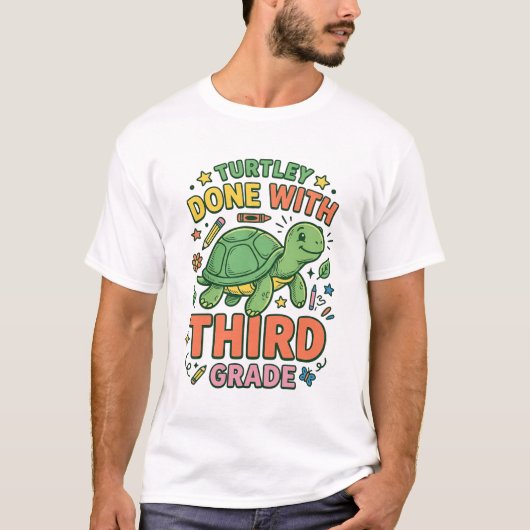 Turtley Fertig mit der dritten Klasse Turtle-Schul T-Shirt (Vorderseite)