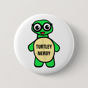Turtley Nerdy Button