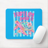 Turtley Over It Funny Sea Turtle Sarcastic Pun Mousepad (Mit Mouse)
