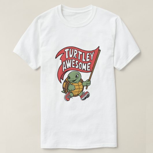 Turtley Phantastisch Flag Turtle T-Shirt (Design vorne)
