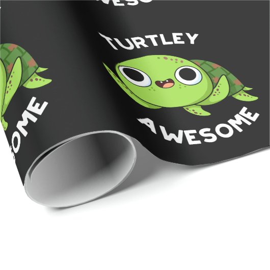 Turtley Phantastisch Funny Turtle Pun Dark BG Geschenkpapier (Rolleneckpunkt)