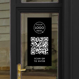 Türverriegelung der Kontrolle | QR-Code Schwarzes  Fensteraufkleber